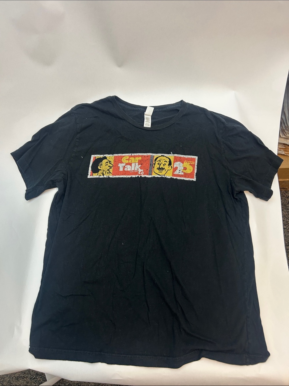 Car Talk NPR Celebrating 25 Years of Lousy Car Advice - Black Tee (Minor Spots)